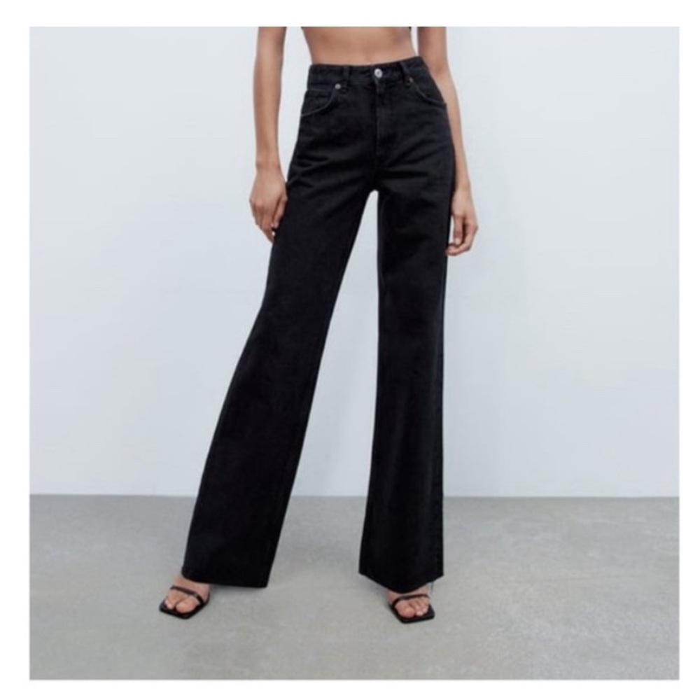 Zara High Rise Wide leg TRF Jeans NWT
